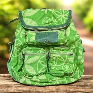 Gaiam Backpack Flower Power Bag Green Floral